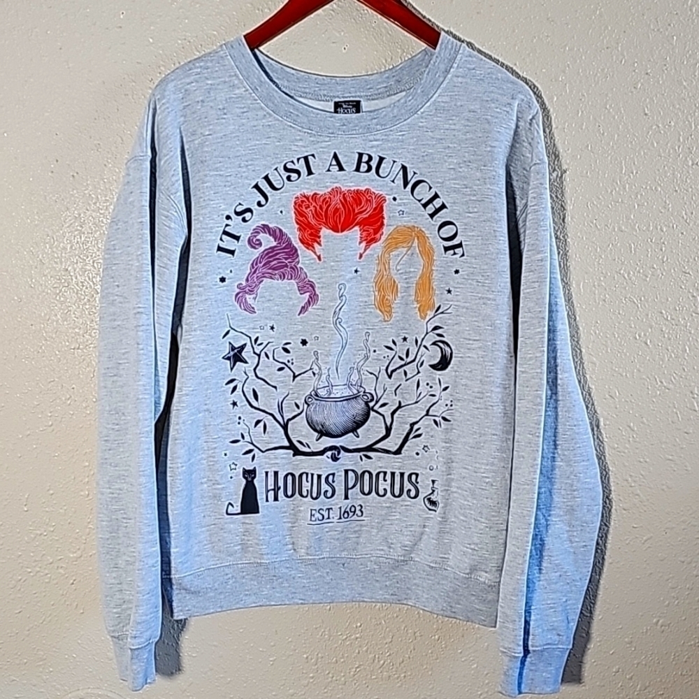 Disney Hocus Pocus Crew Neck Gray Sweater